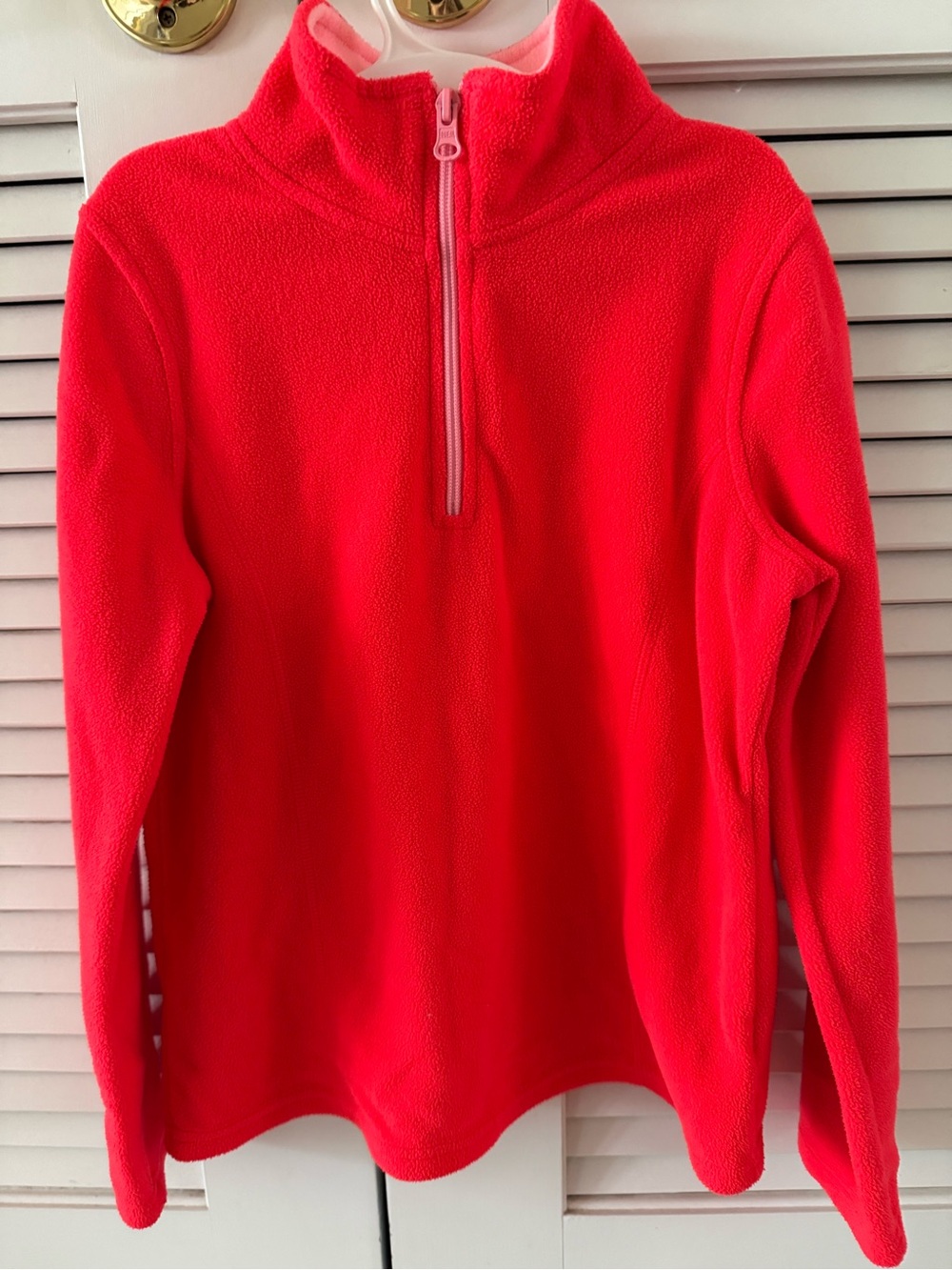 Kids' Bright Red Quarter-Zip Fleece Pullover